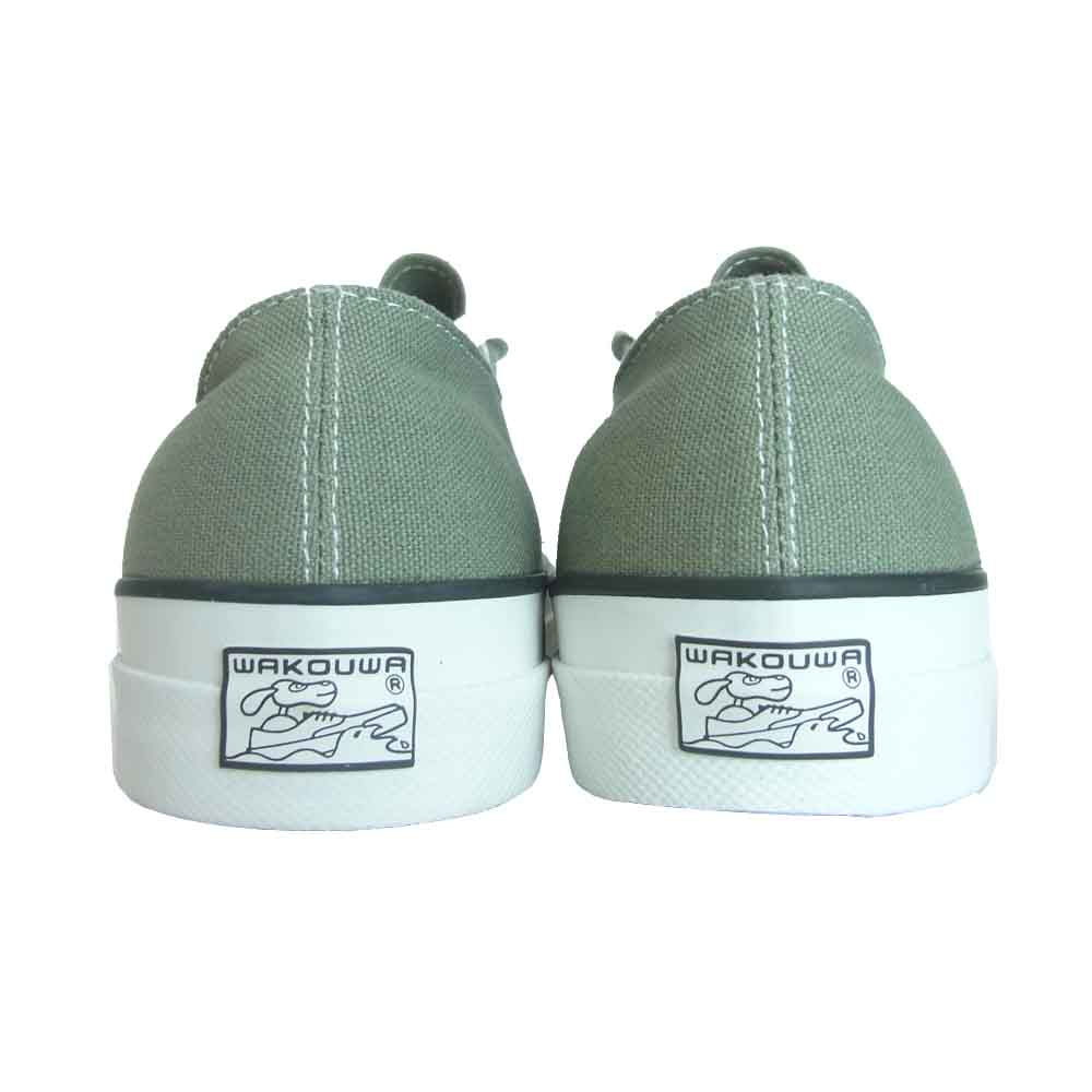 アナトミカ 540-501-0113 WACOUWA ワクワ LOW WHITE SOLE デッキシューズ ローカット スニーカー カーキ系 26.5cm【新古品】【未使用】【中古】