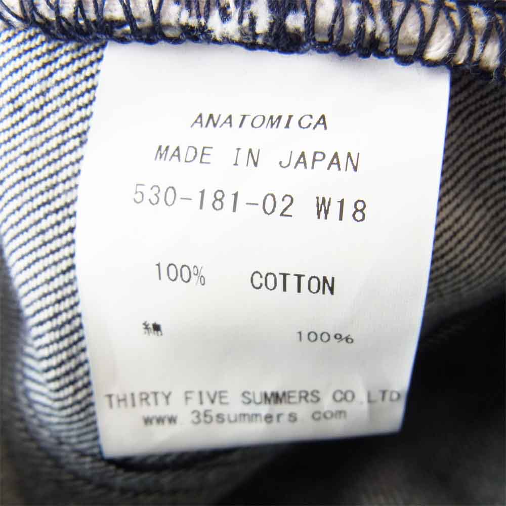 アナトミカ 530-181-02 McQUEEN DENIM マックィーン デニム パンツ インディゴブルー系 34【新古品】【未使用】【中古】