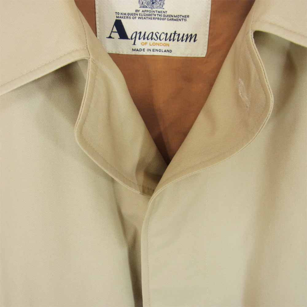 Aquascutum アクアスキュータム 英国製 ウールライナー付 ステンカラーコート ベージュ系 40【中古】