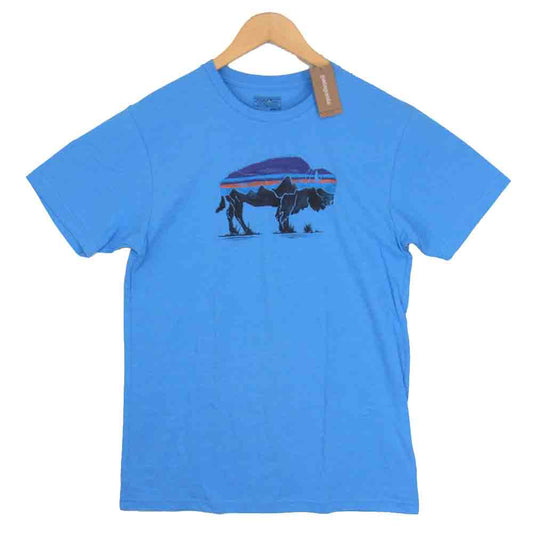 patagonia パタゴニア 39058 フィッツ ロイ バイソン コットンTシャツ ブルー系 M【新古品】【未使用】【中古】