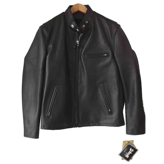 schott ショット 641 SINGLE RIDERS シングル ライダース レザー ジャケット ボア フリース ライナー着脱可 ブラック系 42【新古品】【未使用】【中古】