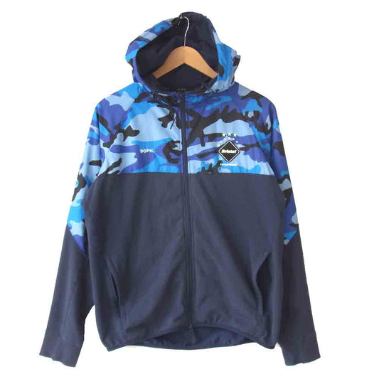F.C.R.B. エフシーアールビー FCRB-170009 Ventilation Hoody Jacket ナイロン 切替 フーディ ジャケット ネイビー系 L【中古】