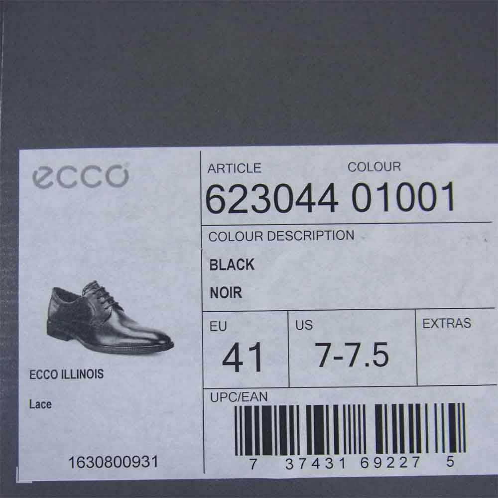 エコー 623044 ILLINOIS Plain Toe ブラック系 EU41【極上美品】【中古】