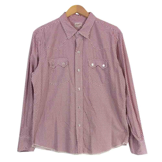 TENDERLOIN テンダーロイン T-SADDLEMAN SHT サドルマン ウエスタン シャツ 白×エンジ S【中古】