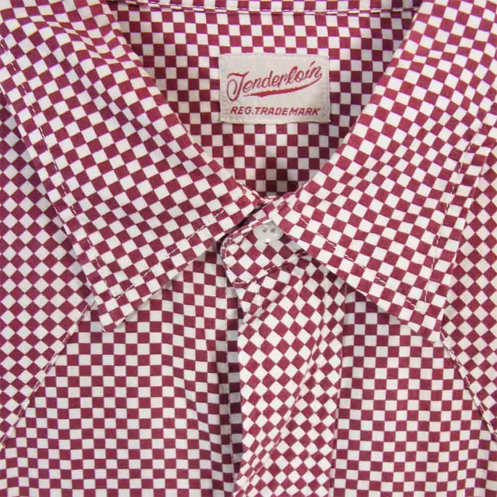 TENDERLOIN テンダーロイン T-SADDLEMAN SHT サドルマン ウエスタン シャツ 白×エンジ S【中古】