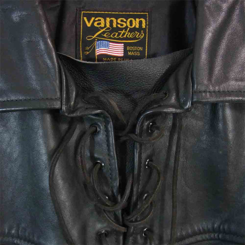 VANSON バンソン レースアップ プルオーバー ジャケット ブラック系 M【中古】