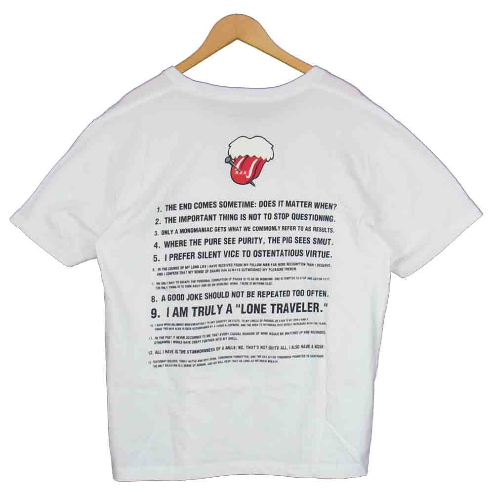 ゴッドセレクション NUMBER NINE ナンバーナイン ローリングストーンズ ロゴ Tシャツ ホワイト系 L【美品】【中古】