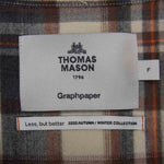 GRAPHPAPER グラフペーパー GM203-50181 Thomas mason トーマスメイソン for gp check oversized bd shirt オーバーサイズ チェック ボタンダウン シャツ グレー系 L【極上美品】【中古】