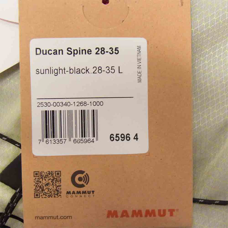 Mammut マムート 2530-00340-1268-1000 Ducan Spine 28-35 デュカン スパイン sanlight-black【新古品】【未使用】【中古】