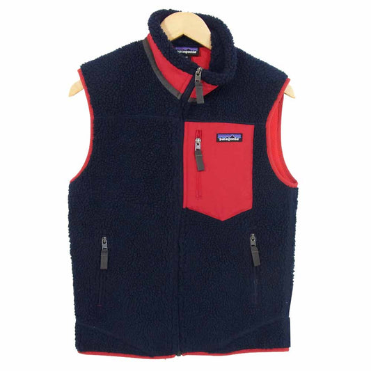 patagonia パタゴニア 23048FA16 クラシック レトロX フリース べスト ネイビー×レッド系 XS【中古】