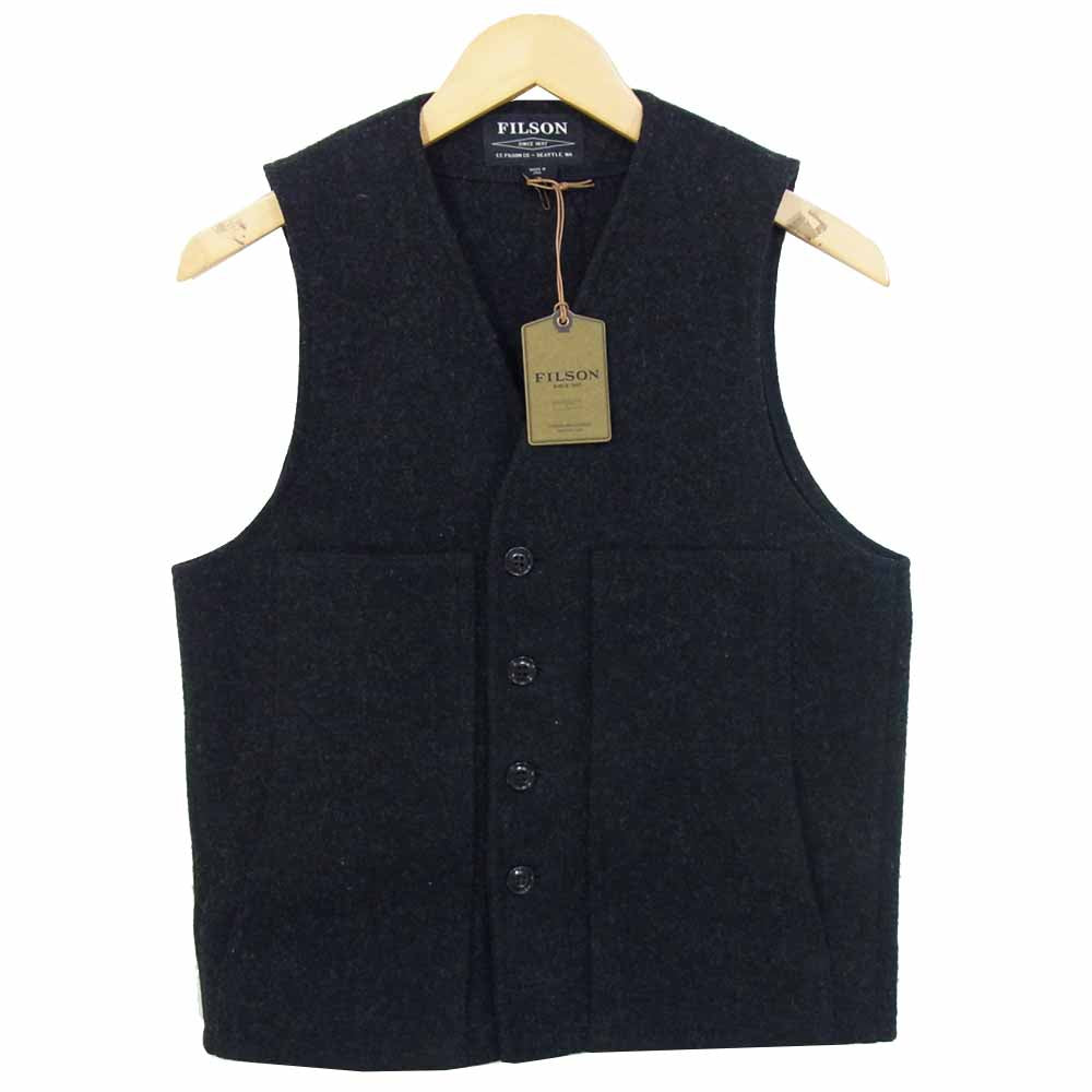 FILSON フィルソン 11010055 MACKINAW WOOL VEST マッキーノ ウール ベスト チャコール系 XS【新古品】【未使用】【中古】
