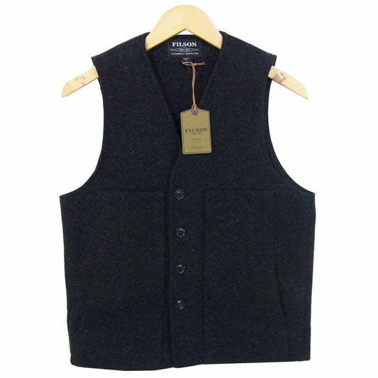 FILSON フィルソン 11010055 MACKINAW WOOL VEST マッキーノ ウール ベスト チャコール系 XS【新古品】【未使用】【中古】