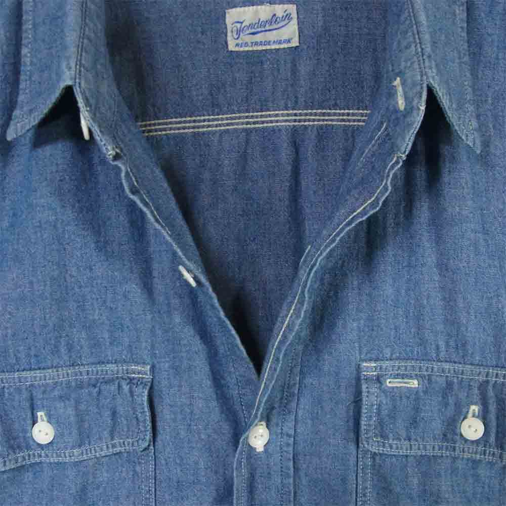 TENDERLOIN テンダーロイン T-CHAMBRAY SHT シャンブレー 長袖 シャツ コットン 日本製 ブルー系 M【中古】
