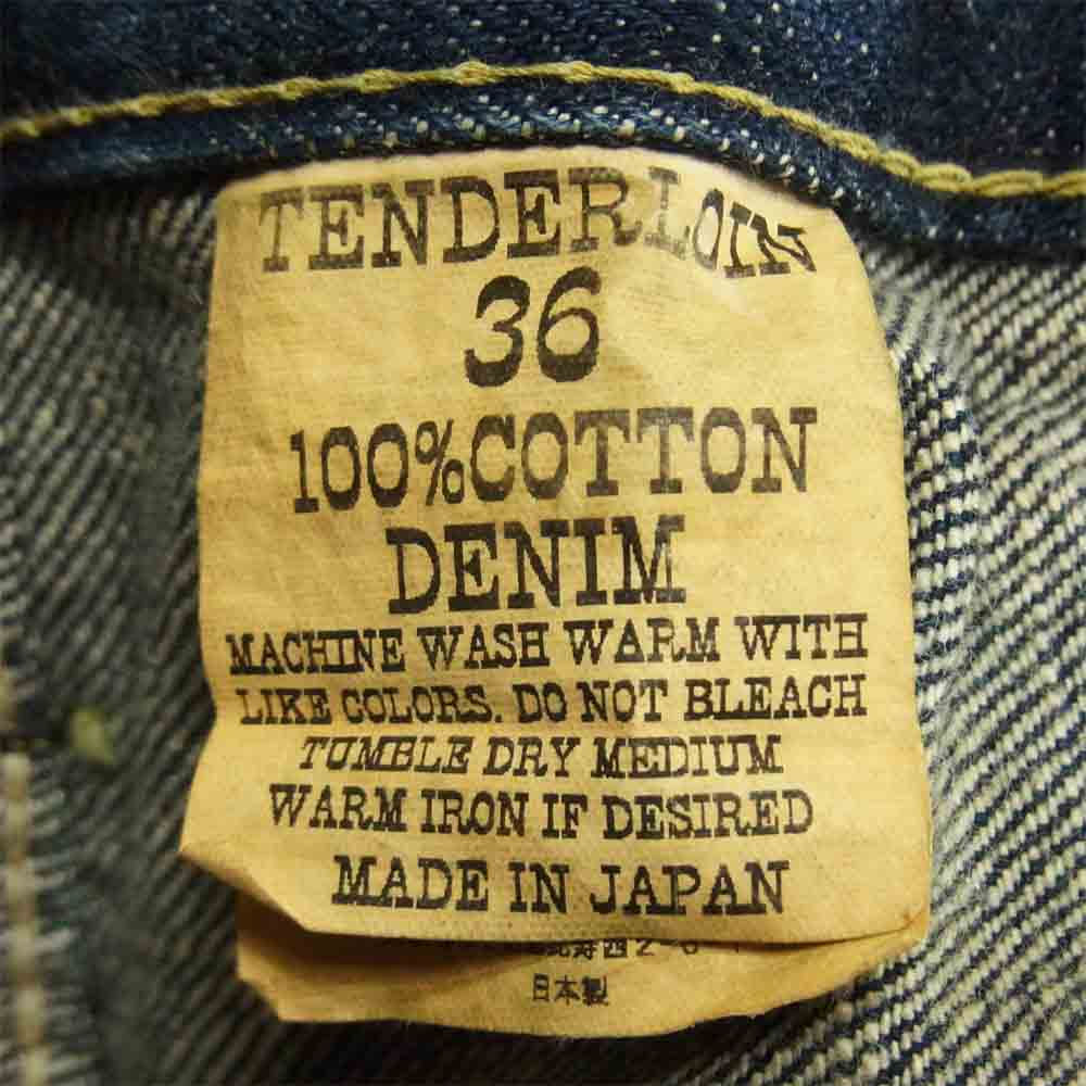 TENDERLOIN テンダーロイン T-RIDER E シンチバック デニムパンツ コットン インディゴブルー系 36【中古】