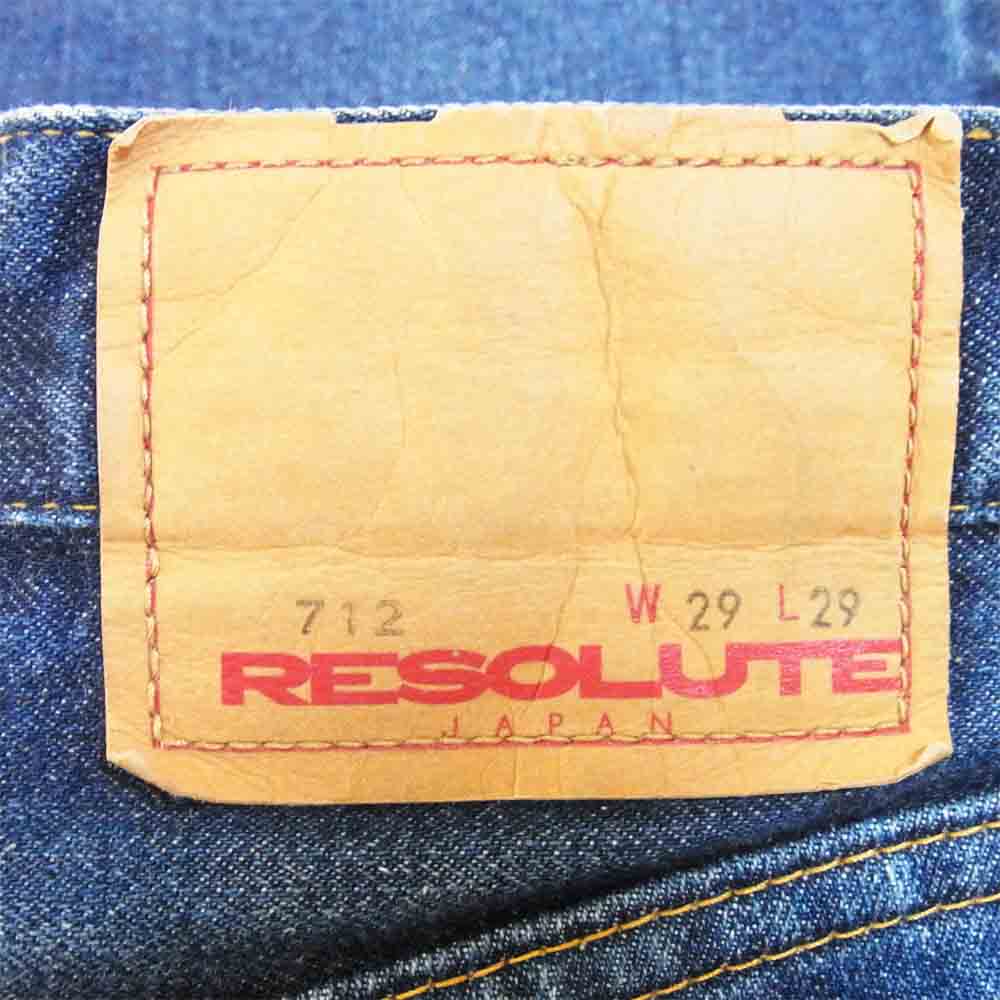 RESOLUTE リゾルト 712 インディゴ ストレート デニム パンツ ジップ フライ インディゴブルー系 29【中古】