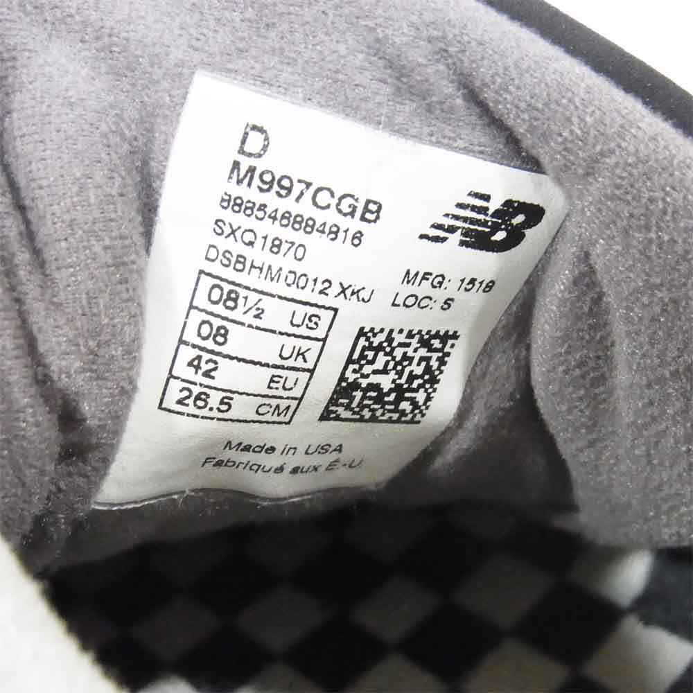 NEW BALANCE ニューバランス M997CGB USA製 ローカット スエード スニーカー グレー系 US8D【中古】