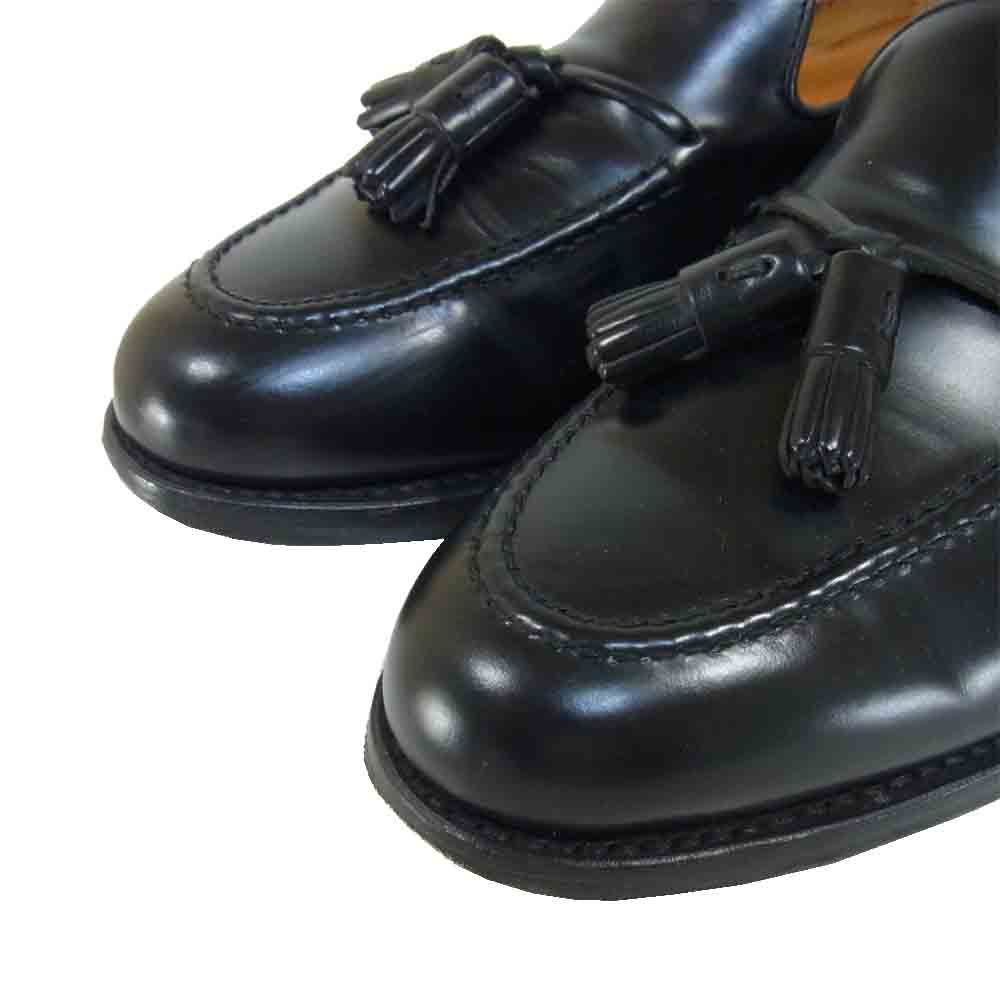 バーウィック 8491 オックスフォード モカシン タッセル レザー ローファー ブラック系 6.5【中古】
