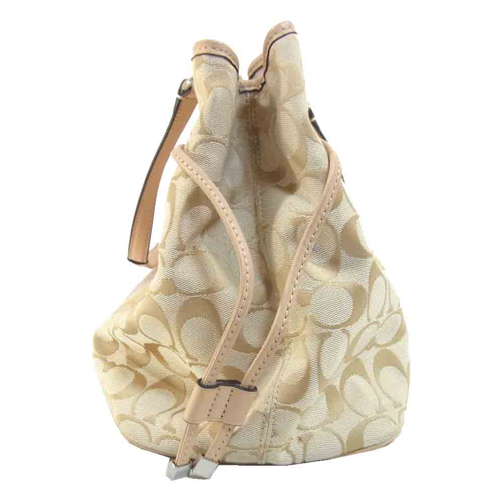 COACH コーチ F28501 シグネチャー トート  バッグ トートバッグ ベージュ系【中古】