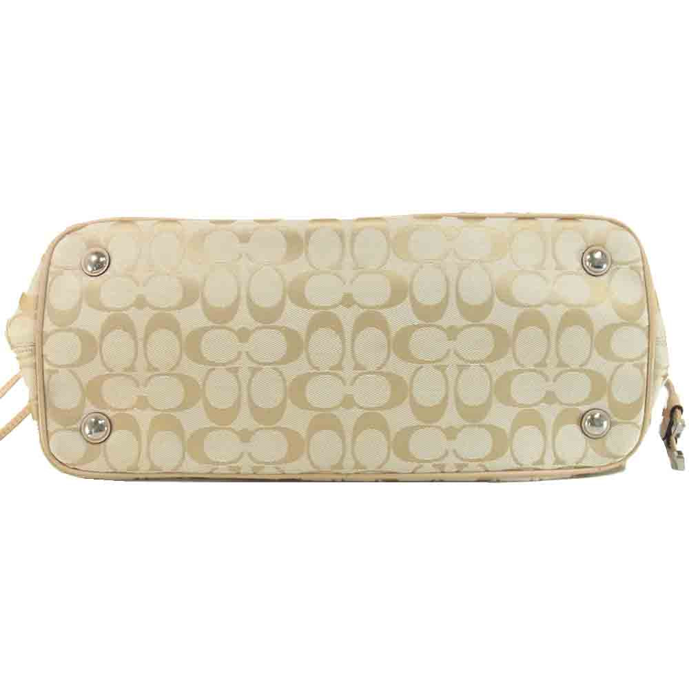 COACH コーチ F28501 シグネチャー トート  バッグ トートバッグ ベージュ系【中古】