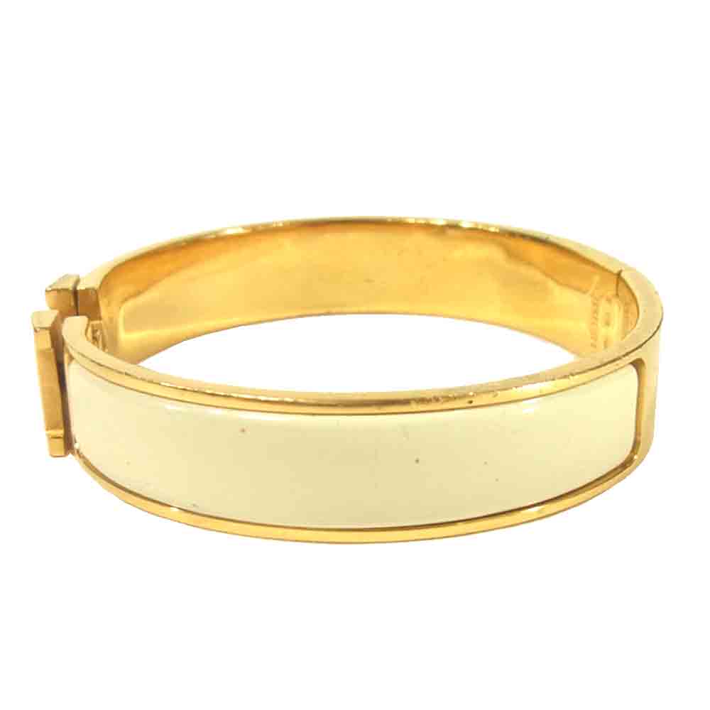 HERMES エルメス クリック クラック PM バングル ゴールド系 ホワイト系【中古】