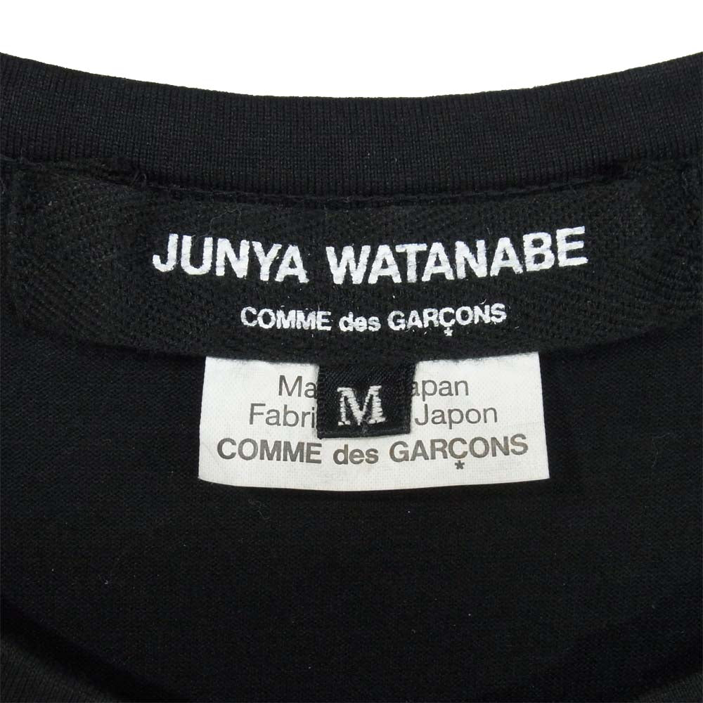 JUNYA WATANABE COMME des GARCONS ジュンヤワタナベコムデギャルソン AD2017 レディース リボン プリント カットソー ブラック系 M【美品】【中古】