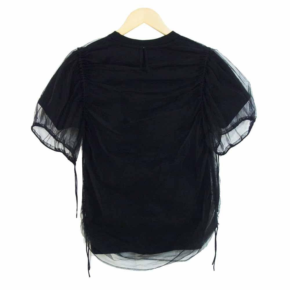 ノワール ケイニノミヤ COMME DES GARCONS コムデギャルソン AD2017 チュール レイヤード カットソー ブラック系 M【美品】【中古】