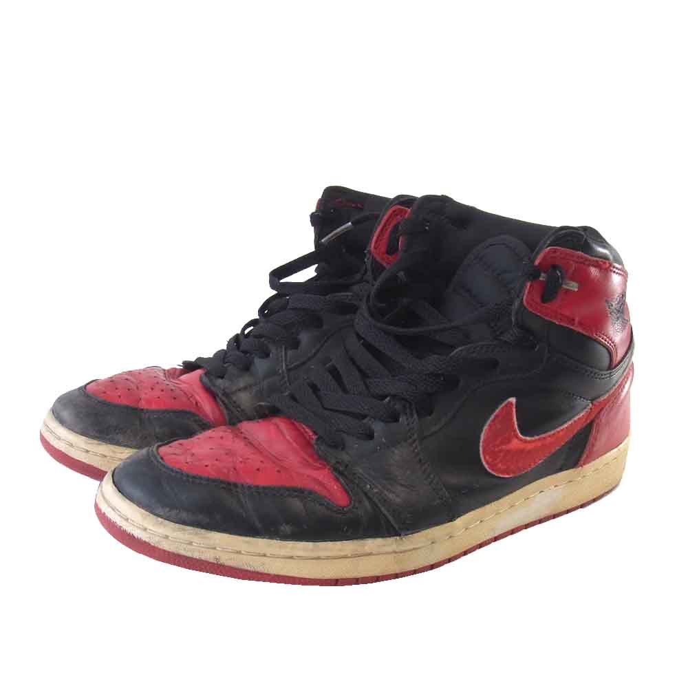 NIKE ナイキ 136066-061 AIR JORDAN 1 RETRO エアジョーダン 1 レトロ スニーカー 赤×黒 27.5【中古】
