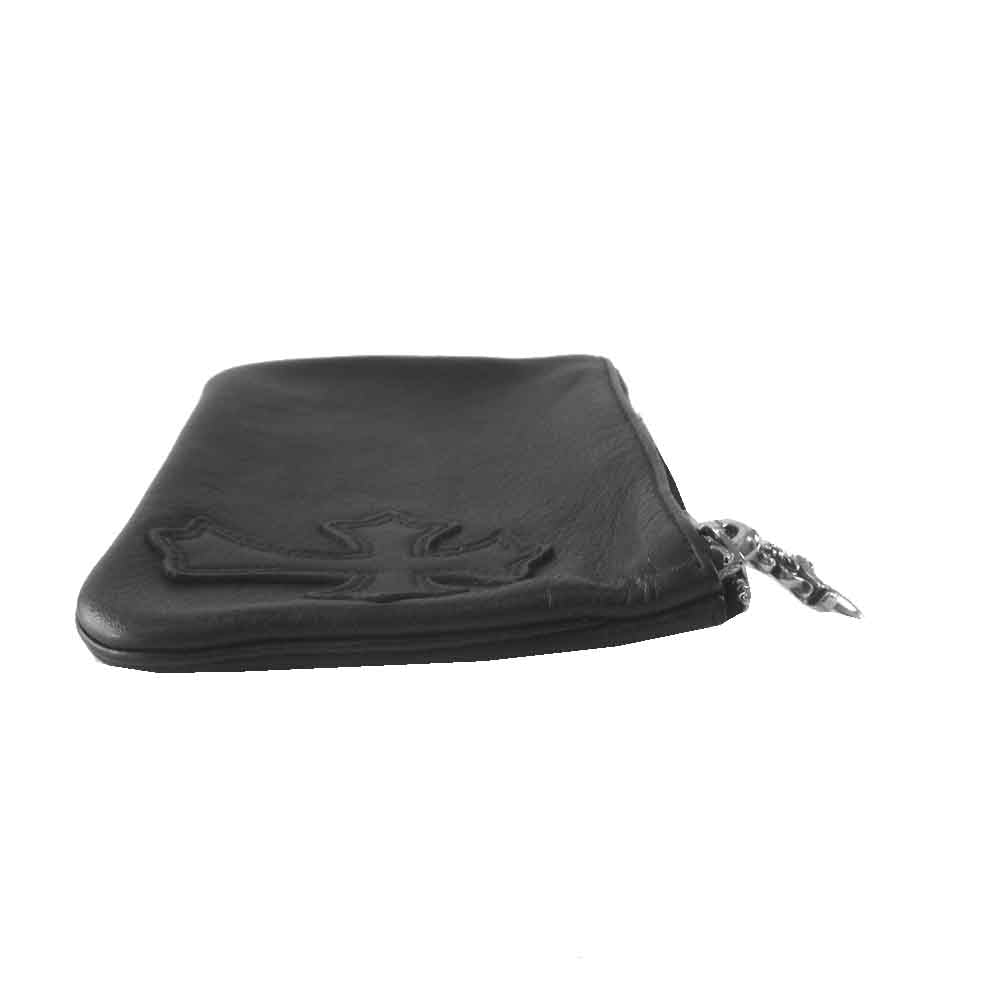 CHROME HEARTS クロムハーツ（原本無） ジッパー チェンジ パース クロスパッチ 小銭入れ ブラック系【美品】【中古】