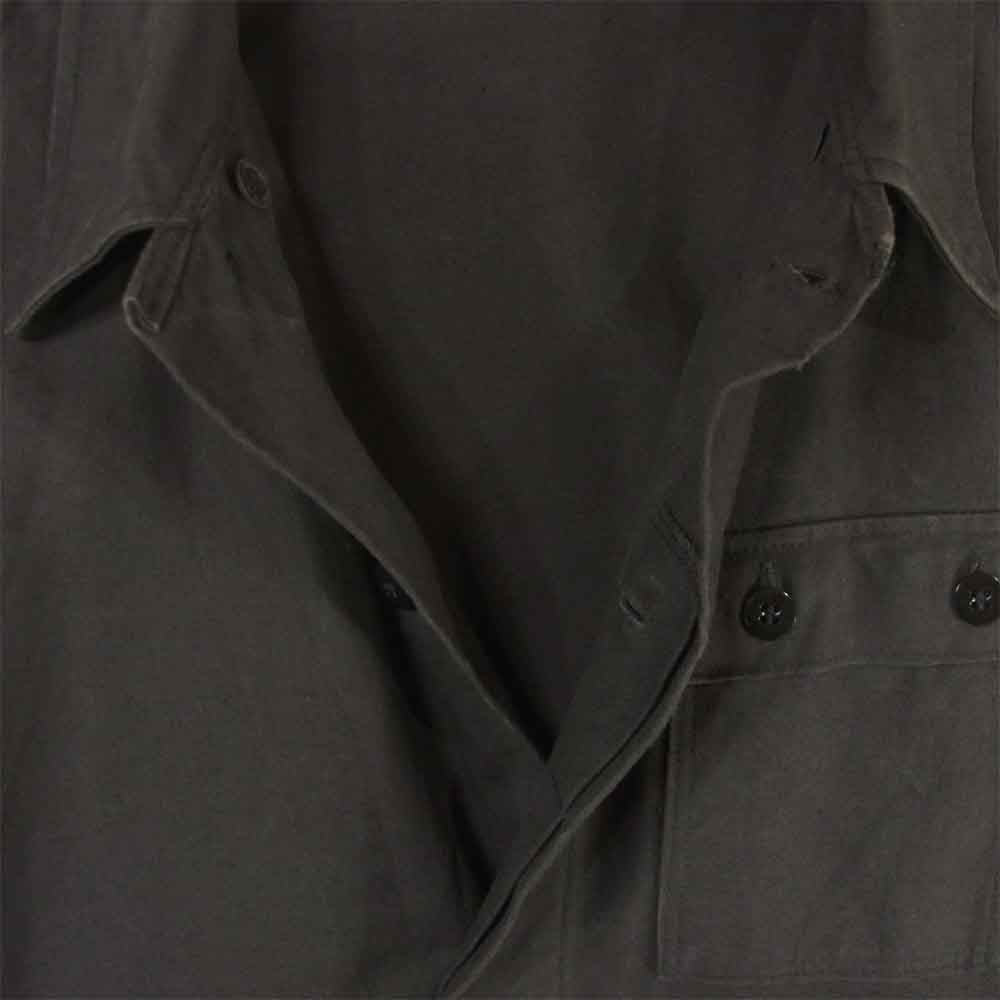 東ドイツ軍 ミリタリー 長袖 ワークシャツ ダークグレー系 48【中古】