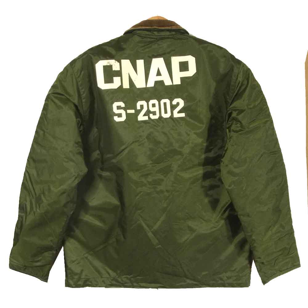 アメリカ軍 DLA100-83-C-0341 80's USNAVY A-1 DECK JACKET A-1 デッキジャケット グリーン系 S【中古】