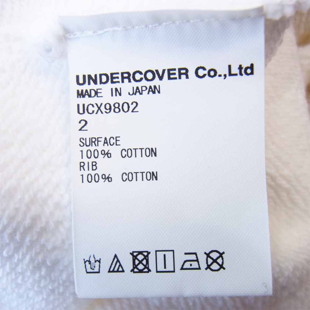 UNDERCOVER アンダーカバー UCX9802 フーディ プルオーバー パーカー 白 ホワイト系 2【極上美品】【中古】