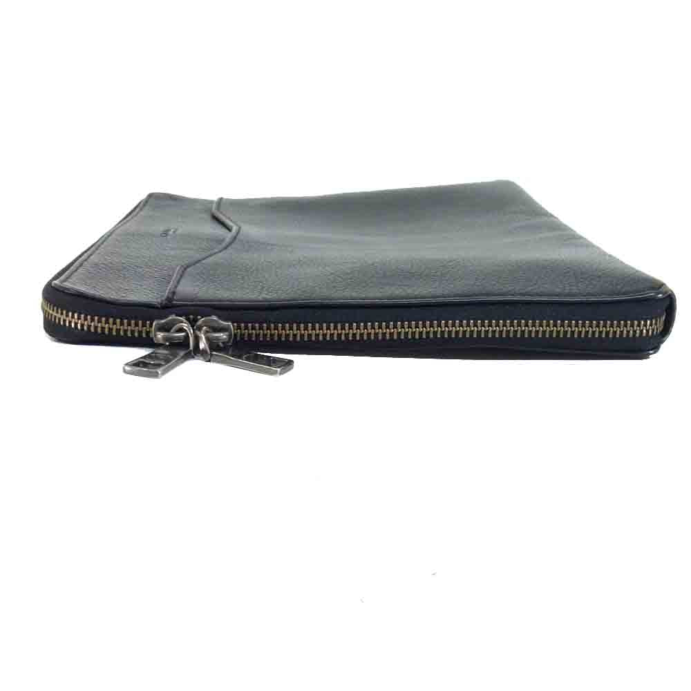 COACH コーチ TECH CASE IN SPORT CALF VARSITY LEATHER スポーツカーフ クラッチバッグ ブラック系【中古】