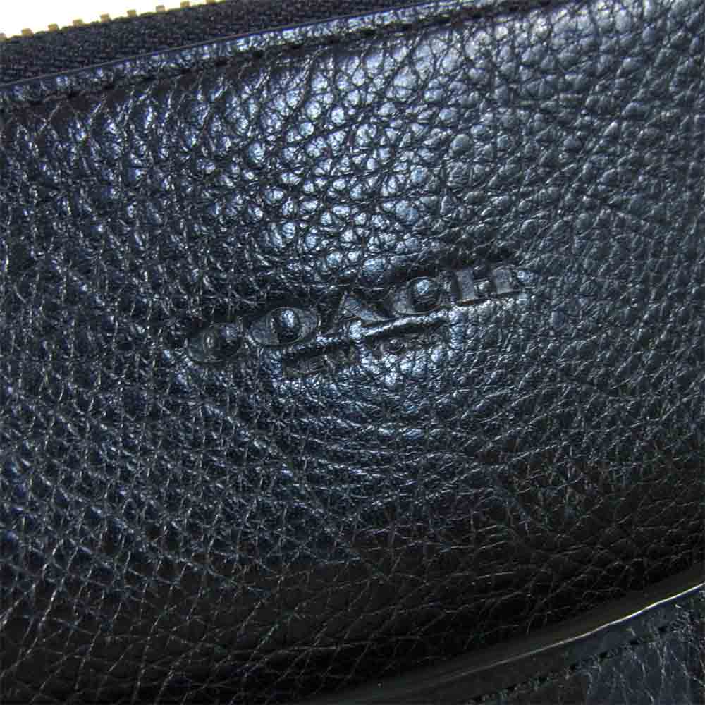 COACH コーチ TECH CASE IN SPORT CALF VARSITY LEATHER スポーツカーフ クラッチバッグ ブラック系【中古】
