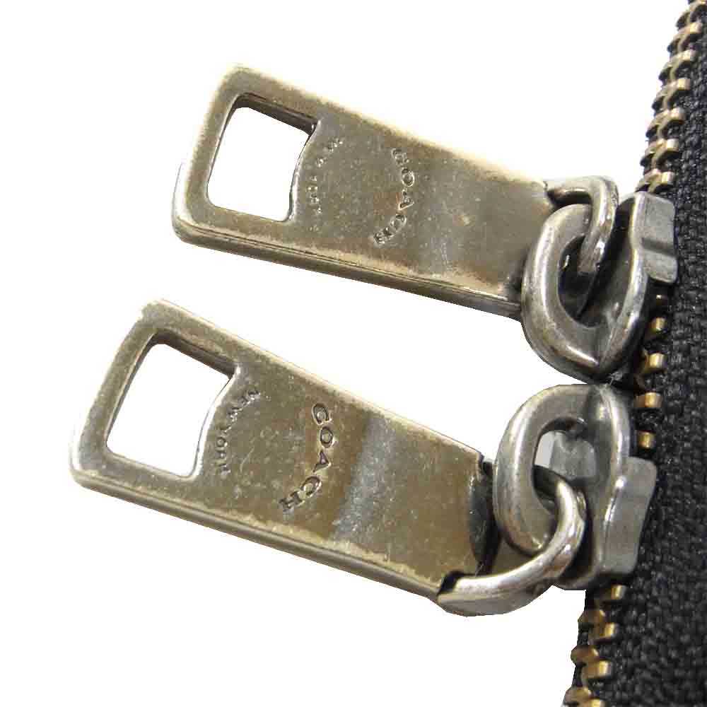 COACH コーチ TECH CASE IN SPORT CALF VARSITY LEATHER スポーツカーフ クラッチバッグ ブラック系【中古】