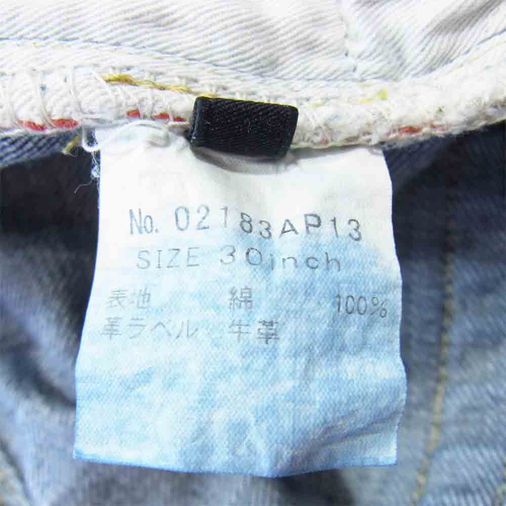HYSTERIC GLAMOUR ヒステリックグラマー 02183AP13244 USED加工 AP デニム パンツ インディゴブルー系 30【新古品】【未使用】【中古】