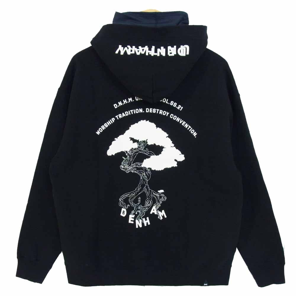 DENHAM 27211-2-60003 unitary pine hoody コットンスウェットパーカー ブラック系 L【新古品】【未使用】【中古】