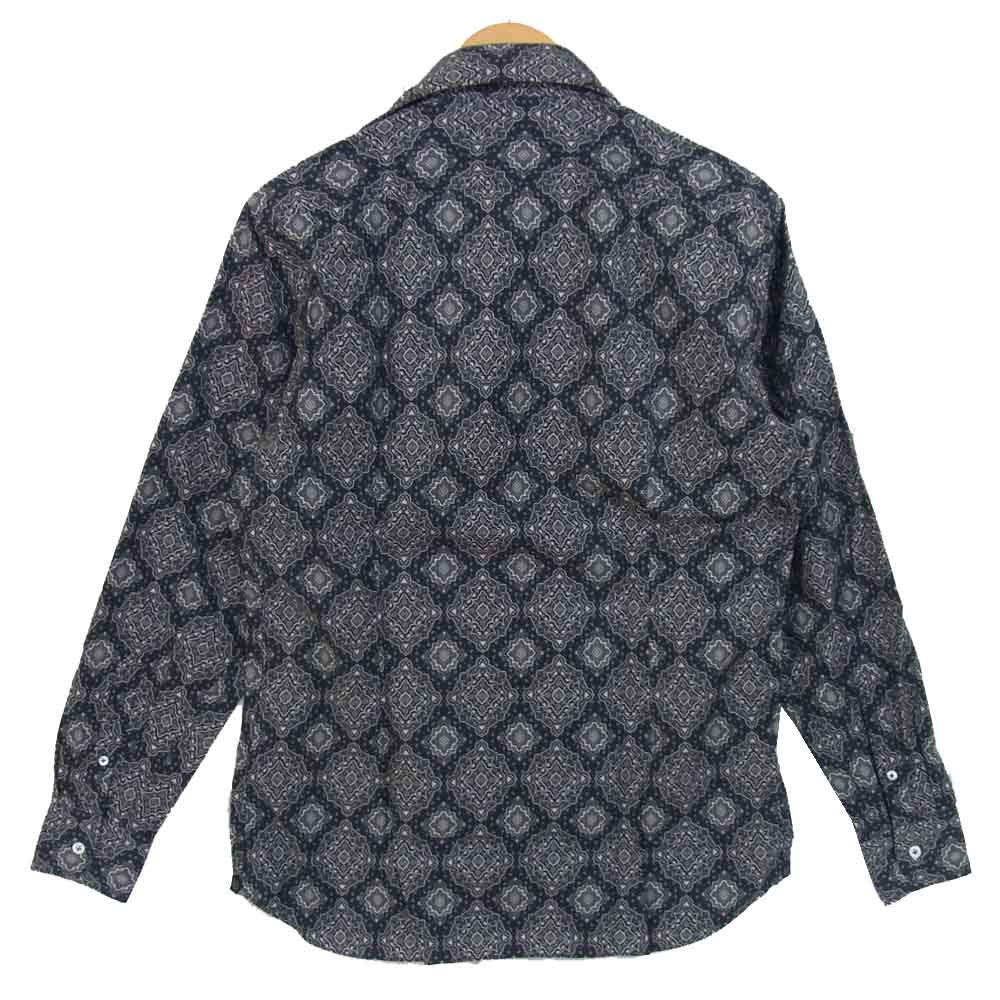 LARDINI ラルディーニ 1058720106061 JSCIRO プリントシャツ イタリア製 チャコール系 40【新古品】【未使用】【中古】