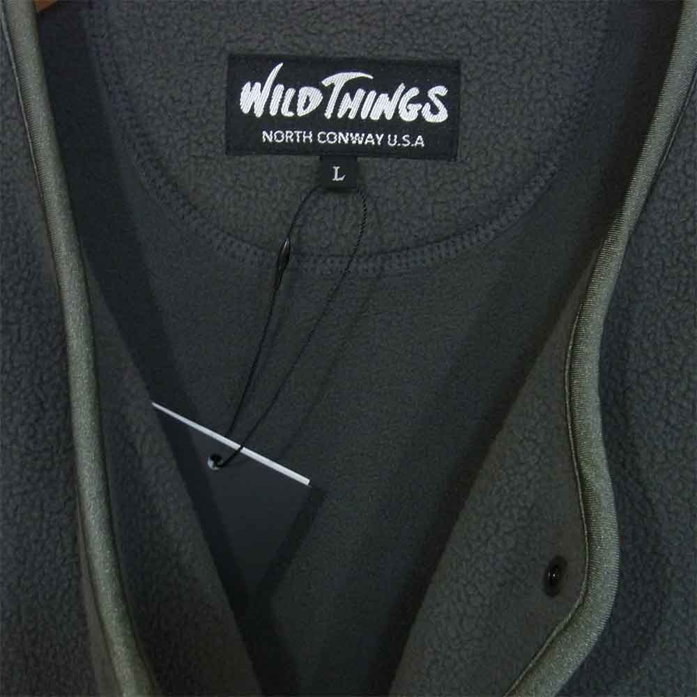 WILDTHINGS ワイルドシングス WT21473ST ポーラーテック フリース カーディガン グレー系 L【新古品】【未使用】【中古】