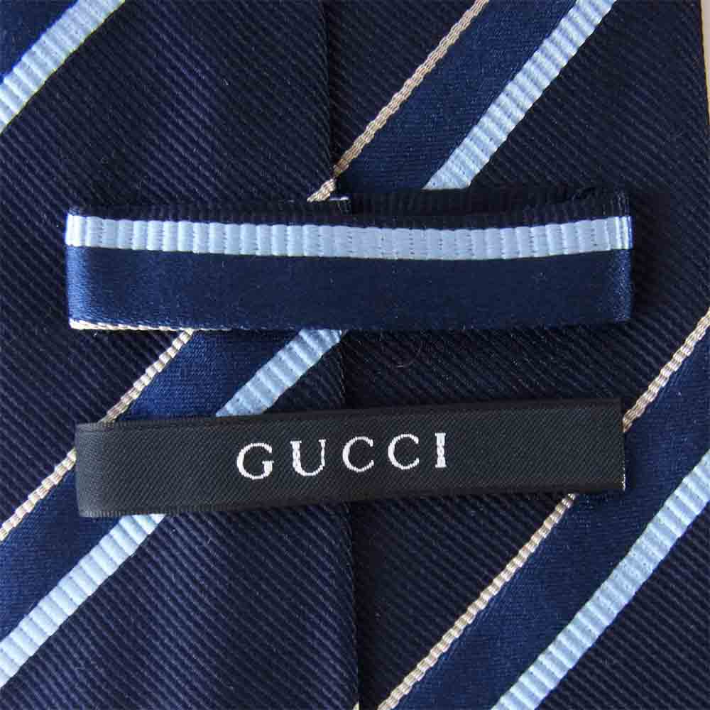 GUCCI グッチ シルク ネクタイ ネイビー系【中古】