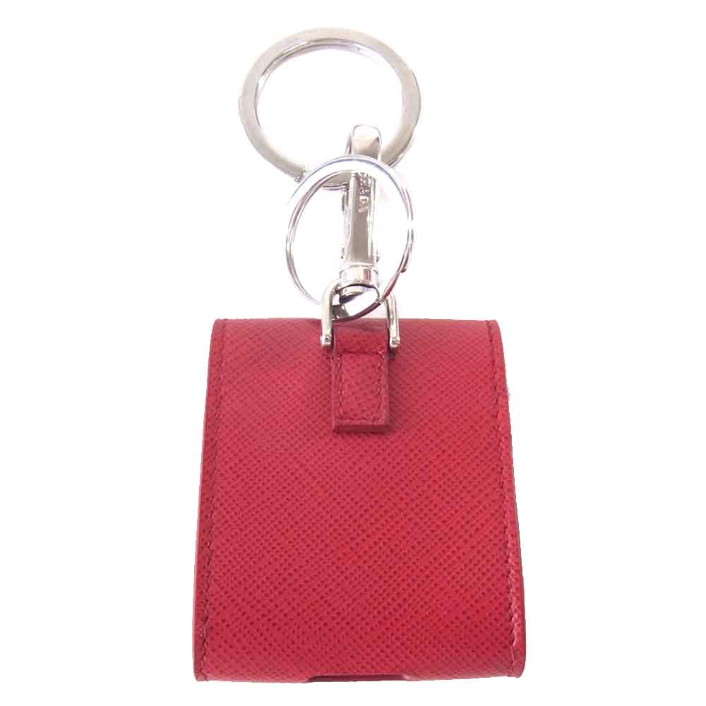 PRADA プラダ 2TT106 サフィアーノ レザー トリック イヤホンホルダー レッド系【中古】