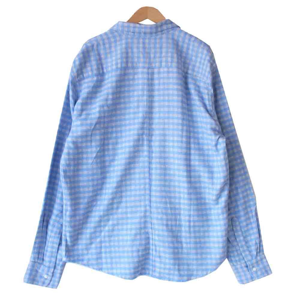 フランクアンドアイリーン ギンガムチェック ネルシャツ 水色×白 M【中古】