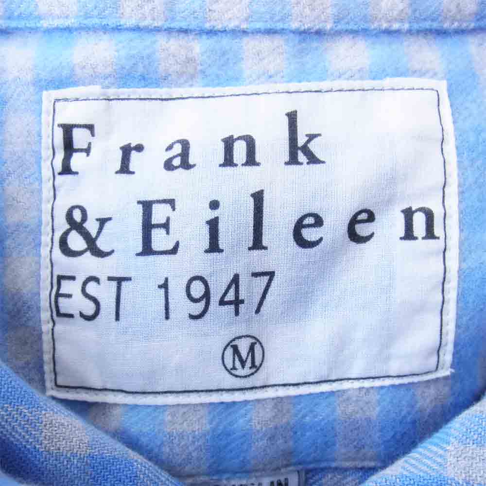 フランクアンドアイリーン ギンガムチェック ネルシャツ 水色×白 M【中古】