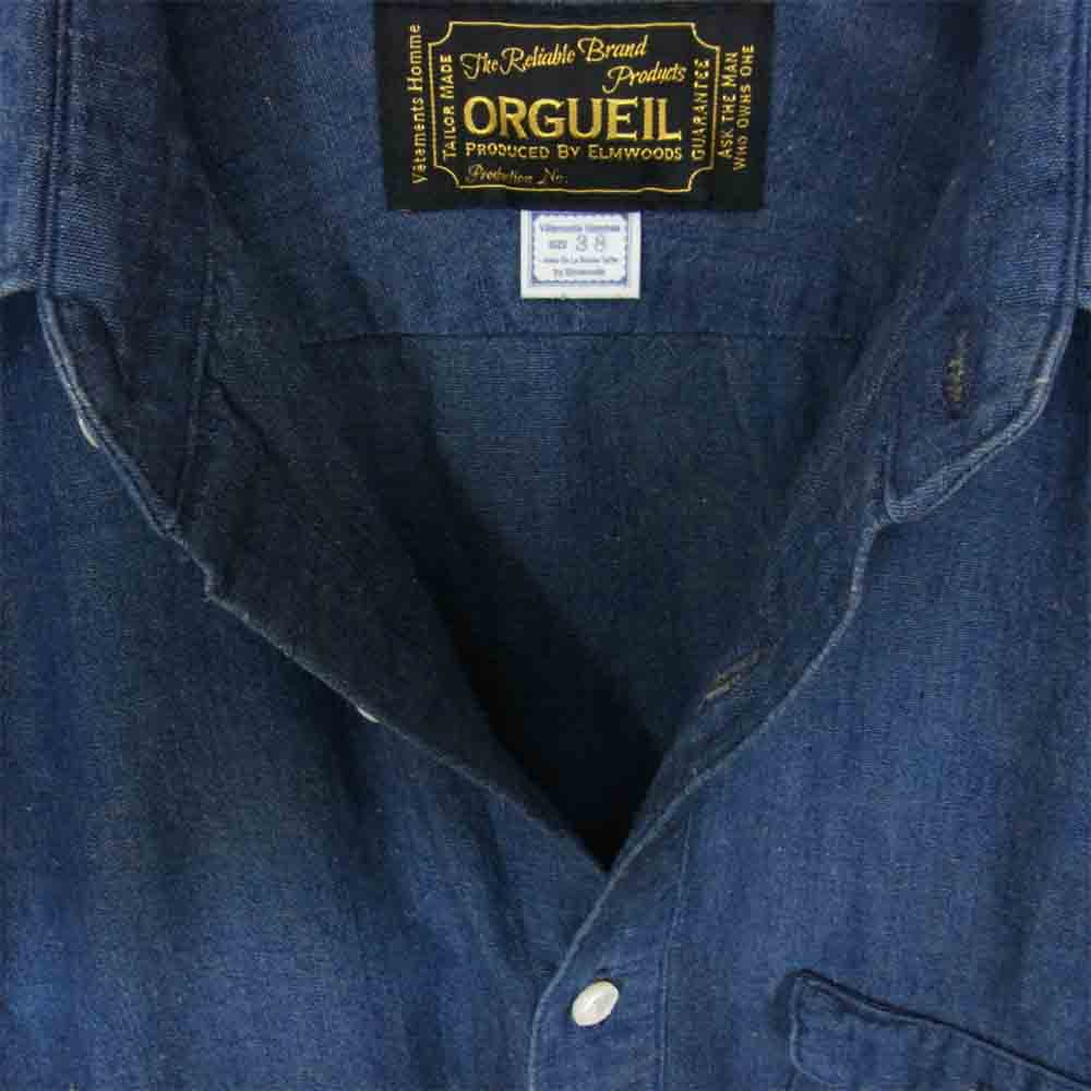 ORGUEIL オルゲイユ OR-5001 クラシック シャンブレー シャツ インディゴブルー系 38【中古】