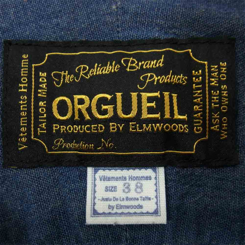 ORGUEIL オルゲイユ OR-5001 クラシック シャンブレー シャツ インディゴブルー系 38【中古】
