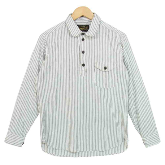 ORGUEIL オルゲイユ OR-5015B ストライプ プルオーバー シャツ ホワイト系 38【中古】
