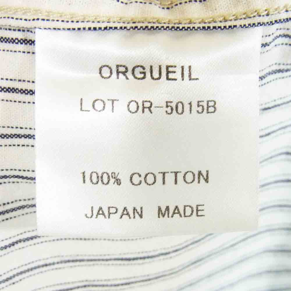 ORGUEIL オルゲイユ OR-5015B ストライプ プルオーバー シャツ ホワイト系 38【中古】