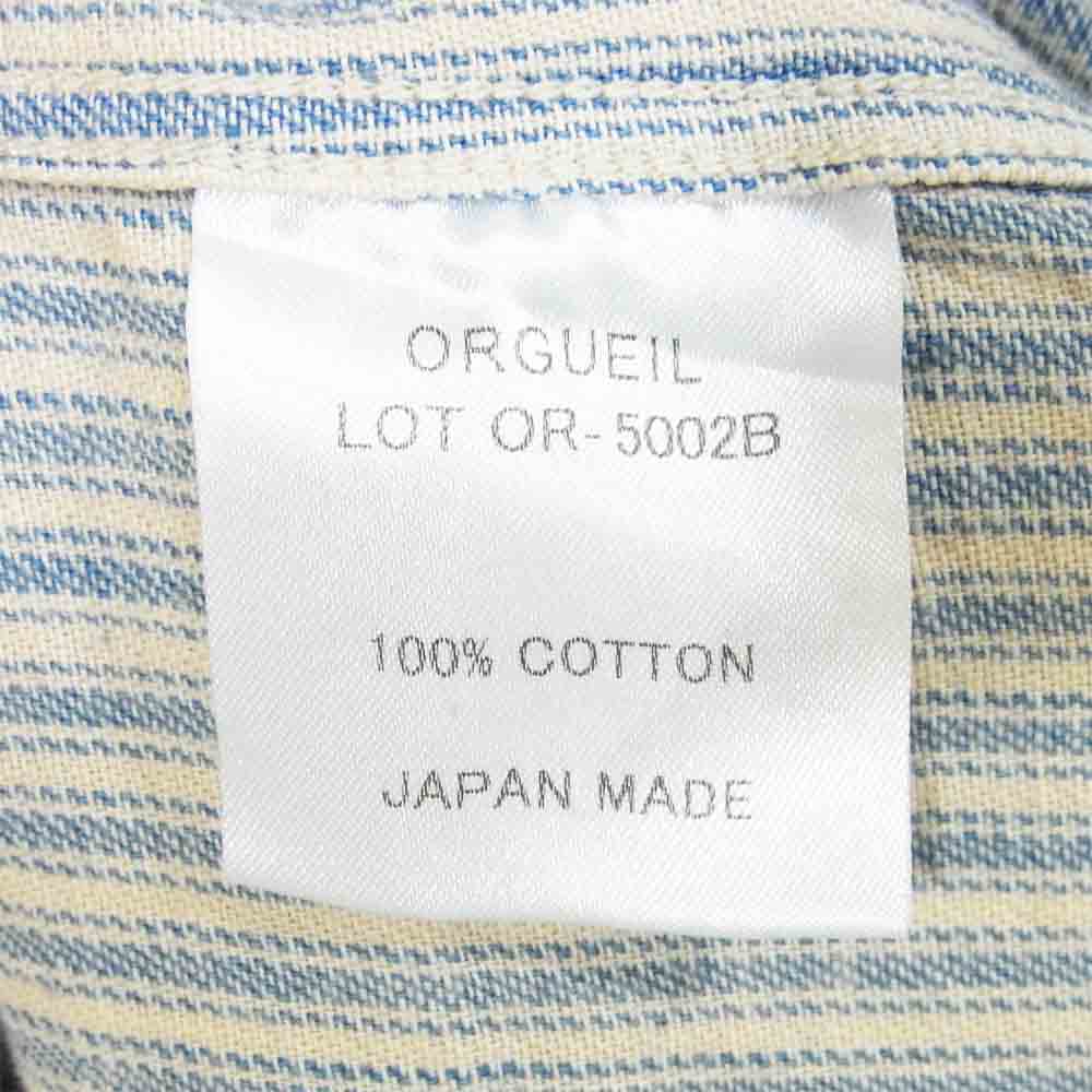 ORGUEIL オルゲイユ OR-5002B Windsor Collar ウィンザーカラー ストライプ シャツ ライトブルー系 38【中古】
