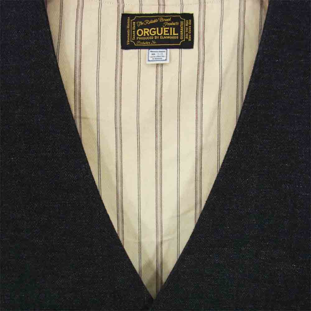 ORGUEIL オルゲイユ OR-4142A Workers Gilet ワーカーズ ジレ ベスト ブラック系 38【美品】【中古】