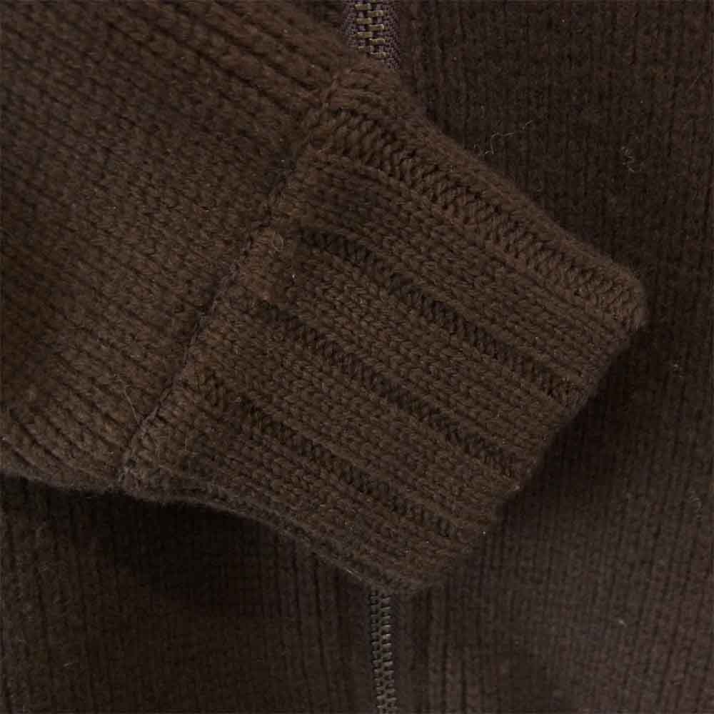 ORGUEIL オルゲイユ OR-4173 Zip Up Knit ラムウール ジップアップ コマンドセーター カーディガン ブラウン系 38【中古】
