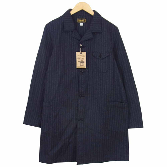 ORGUEIL オルゲイユ OR-4133 FRENCH STRIPE SHOP フレンチ  ストライプ ショップ コート ネイビー系 38【極上美品】【中古】